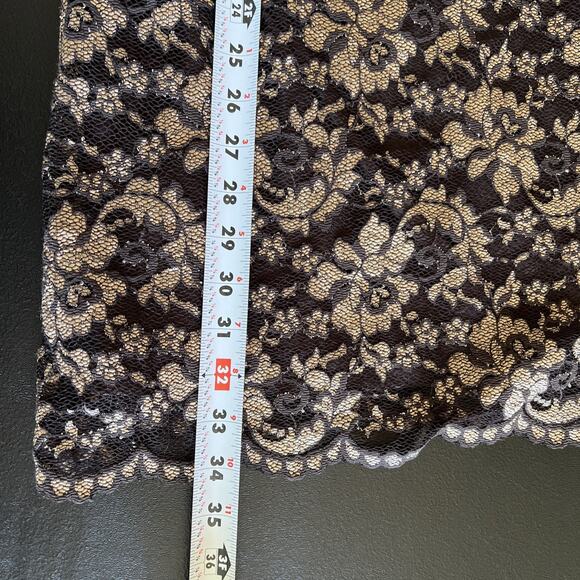 Hugo Buscati Mini Dress Medium Brown Lace Dark Fairy Babydoll Goth Y2K Vtg USA - Picture 11 of 11